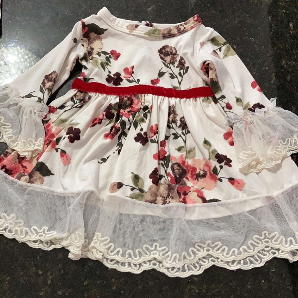 Floral Lace-Trim Kids Matching Set in White and Pink - Picture 4 of 7
